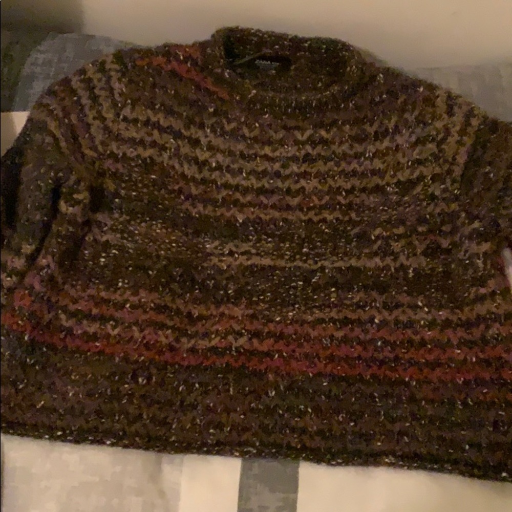 Multi colored sweater crop top